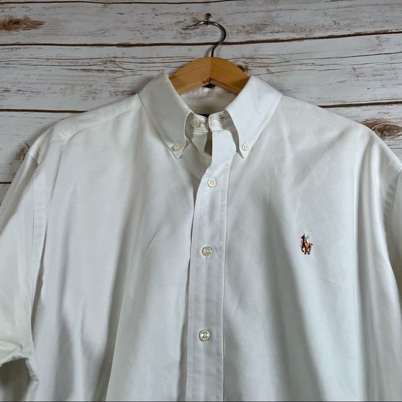 Vintage Polo By Ralph Lauren White Classic Cotton Button Down | Size 16 1/2 -34 - Picture 6 of 8